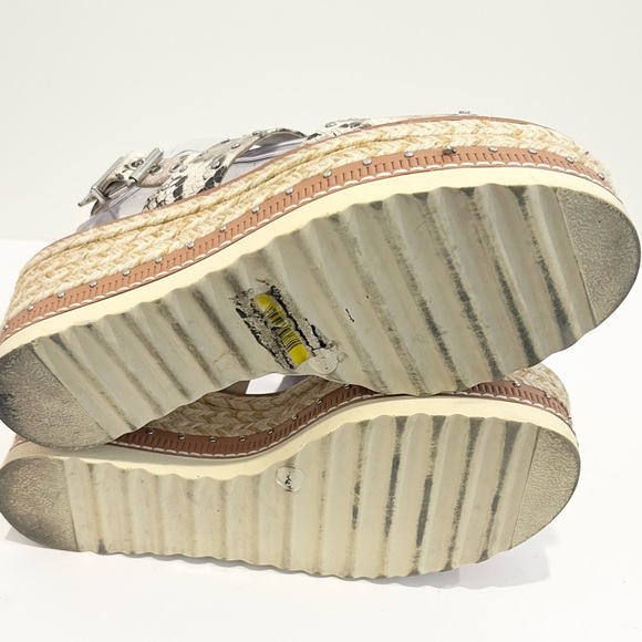 Vince Camuto Marsa Platform Wedge Sandals Faux Snakeskin Studded Jute Women 7.5 - Picture 10 of 14